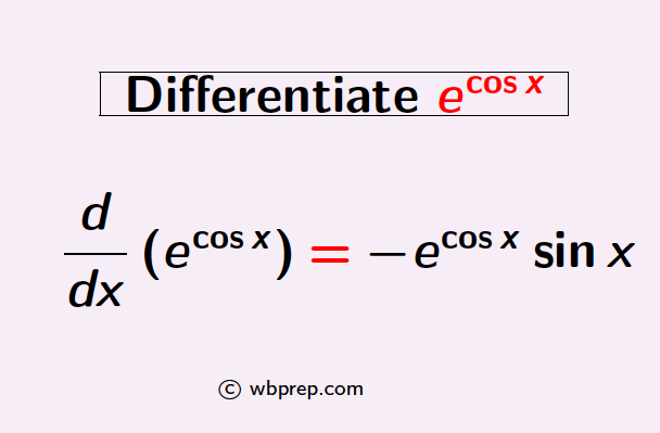 Differentiation of e^cosx